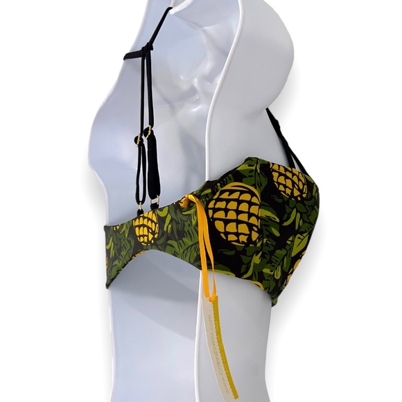 Citrine Swim Mali Bikini Top King of Fruit Pineapple Print size M - Picture 6 of 13
